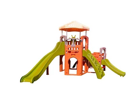 Brinquedo de pl�stico polietileno modula com telhadinho, escorregador, escalada e escorregador baby.